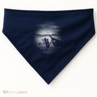 Fishing Hand With Reel Monochromatic USA-Made Doggie Bandana thumb 0