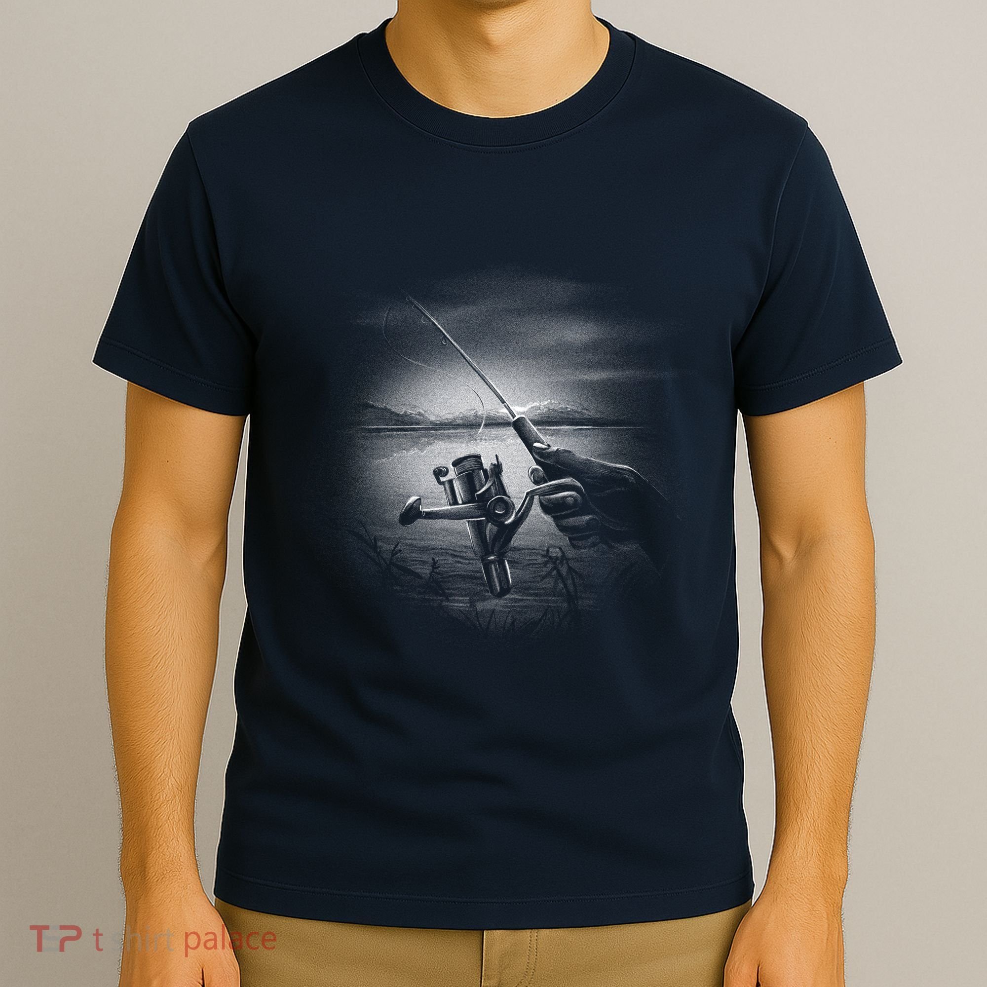 Fishing Hand With Reel Monochromatic T-Shirt