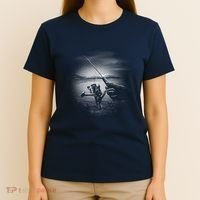 Fishing Hand With Reel Monochromatic T-Shirt thumb 4