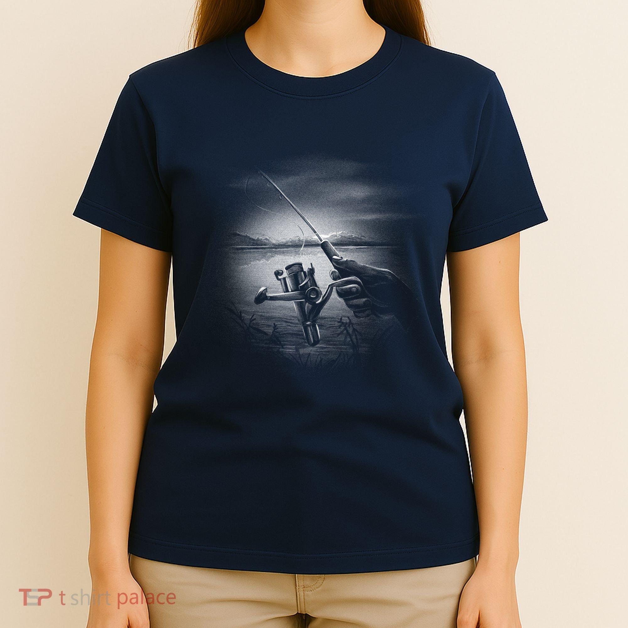 Fishing Hand With Reel Monochromatic T-Shirt