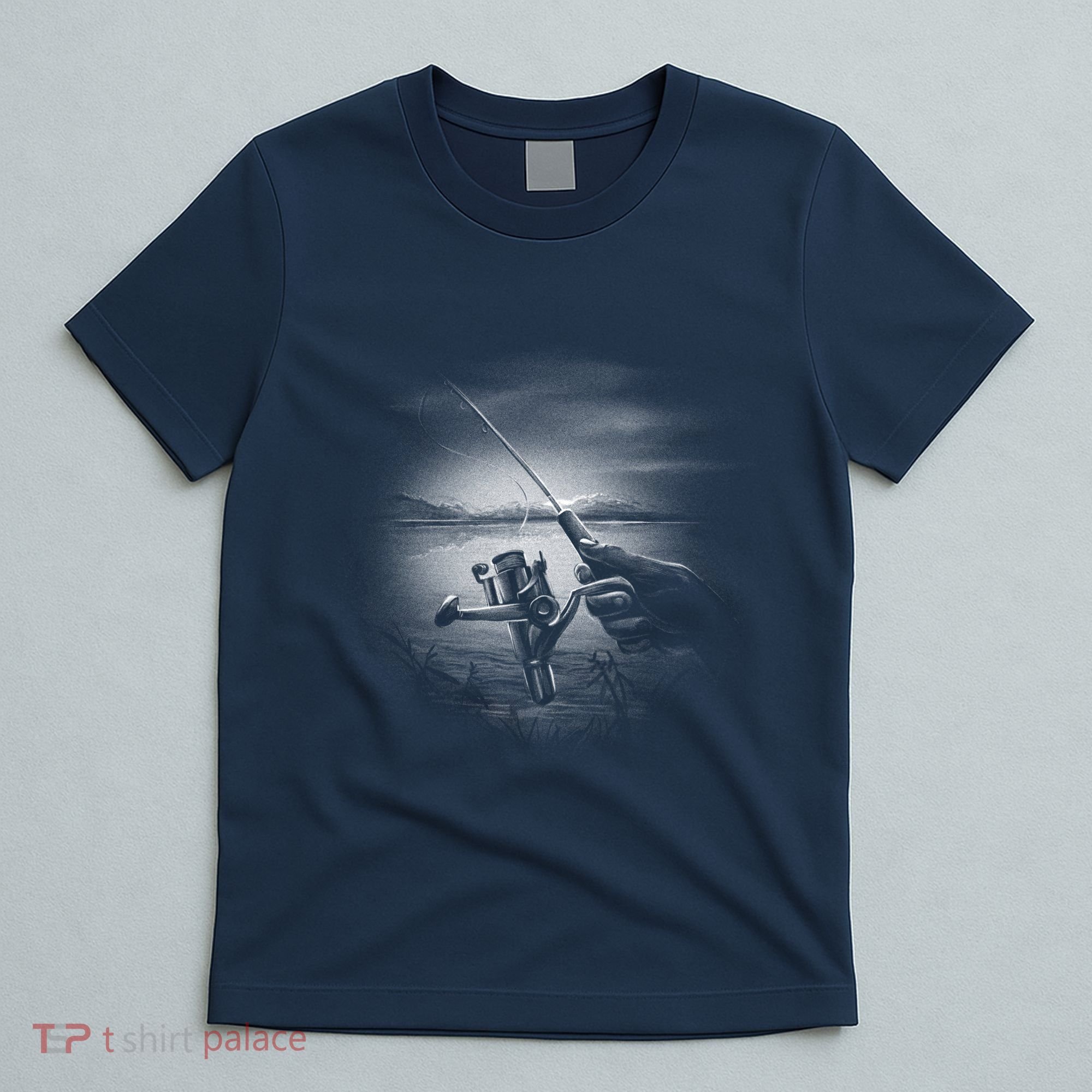 Fishing Hand With Reel Monochromatic T-Shirt