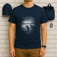 Fishing Hand With Reel Monochromatic T-Shirt thumb 6