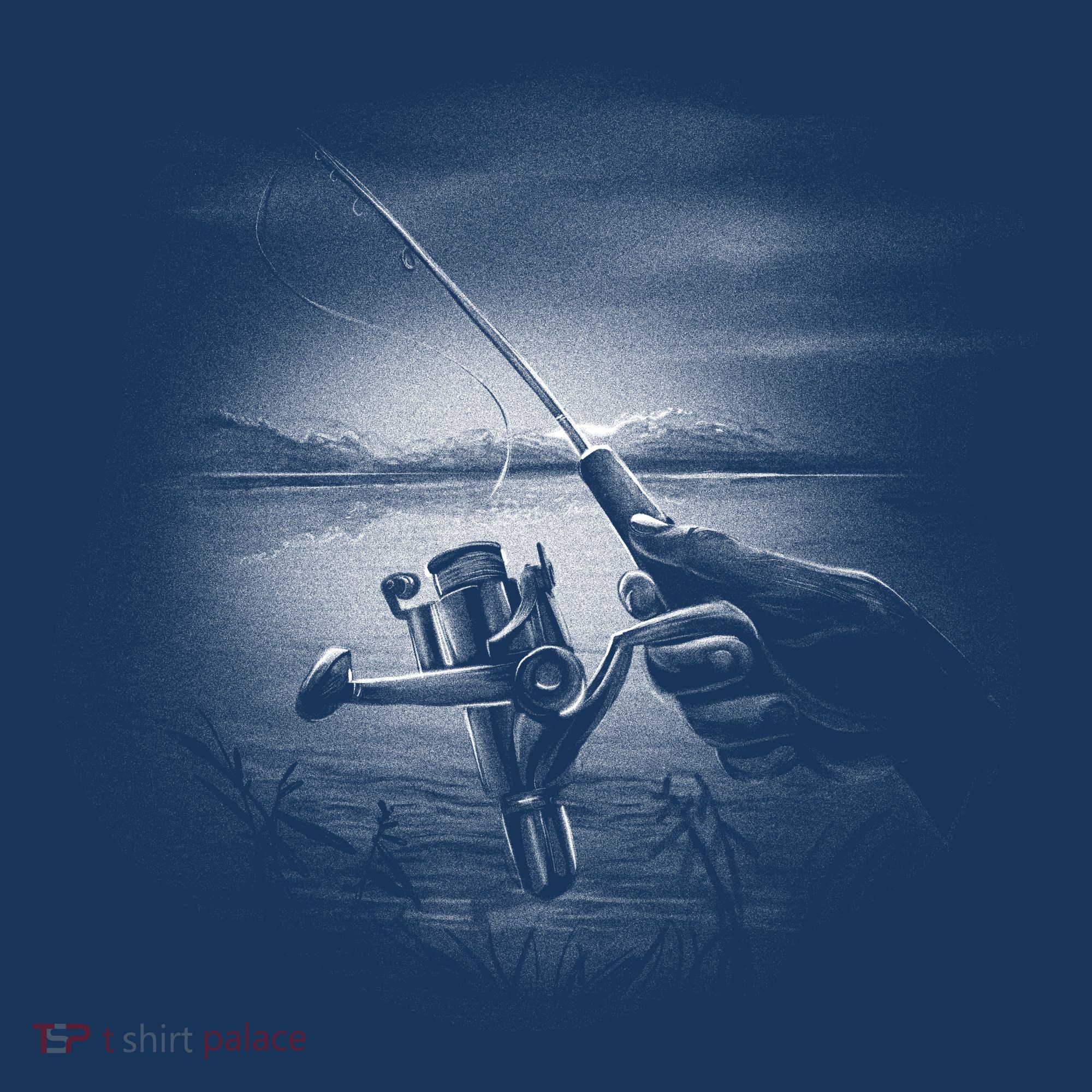Fishing Hand With Reel Monochromatic T-Shirt