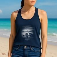 Fishing Hand With Reel Monochromatic Women's Tank Top thumb 2