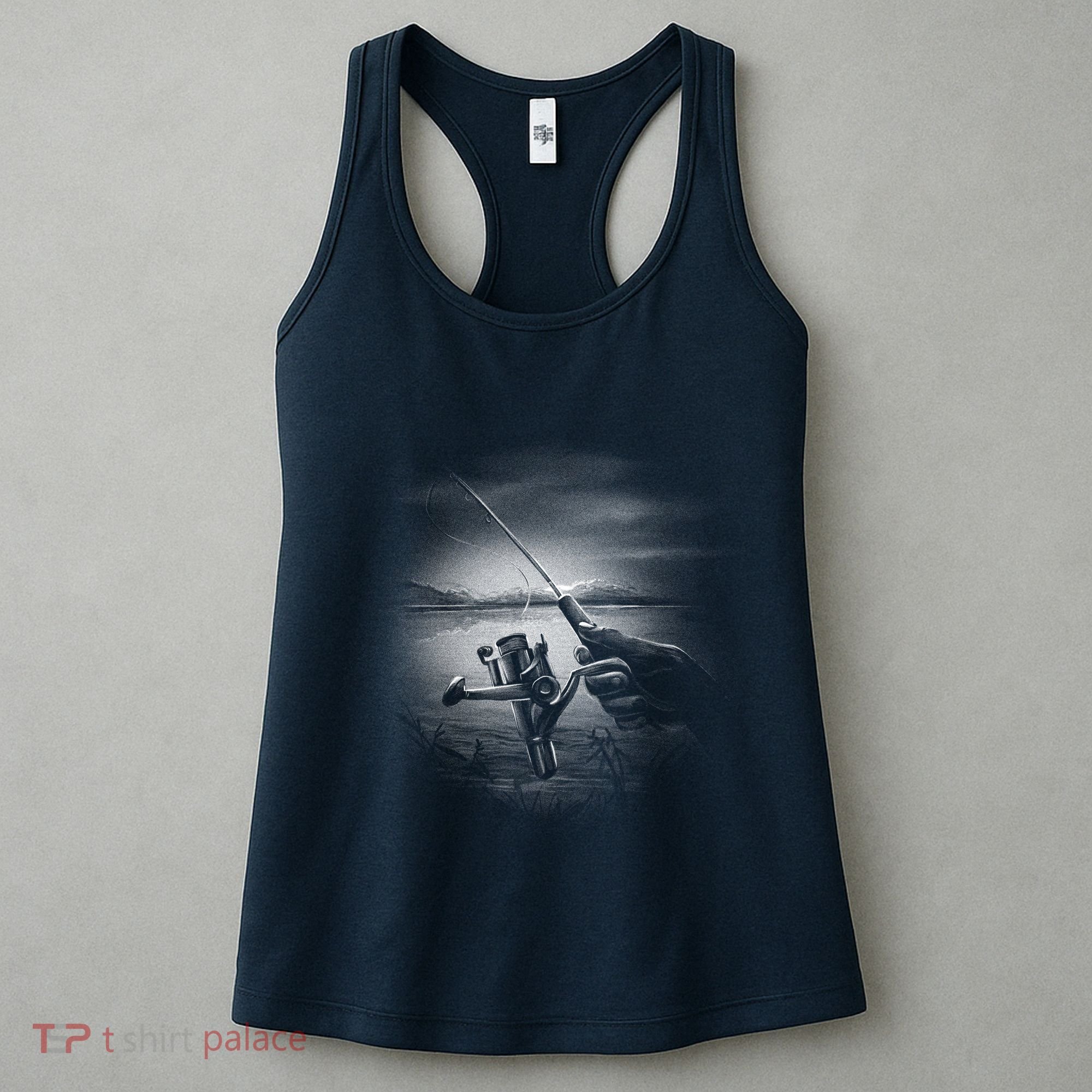Fishing Hand With Reel Monochromatic Women's Tank Top