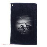 Fishing Hand With Reel Monochromatic Golf Towel thumb 0