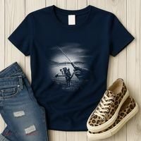 Fishing Hand With Reel Monochromatic Women's T-Shirt thumb 3