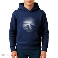 Fishing Hand With Reel Monochromatic Kids Hoodie thumb 4
