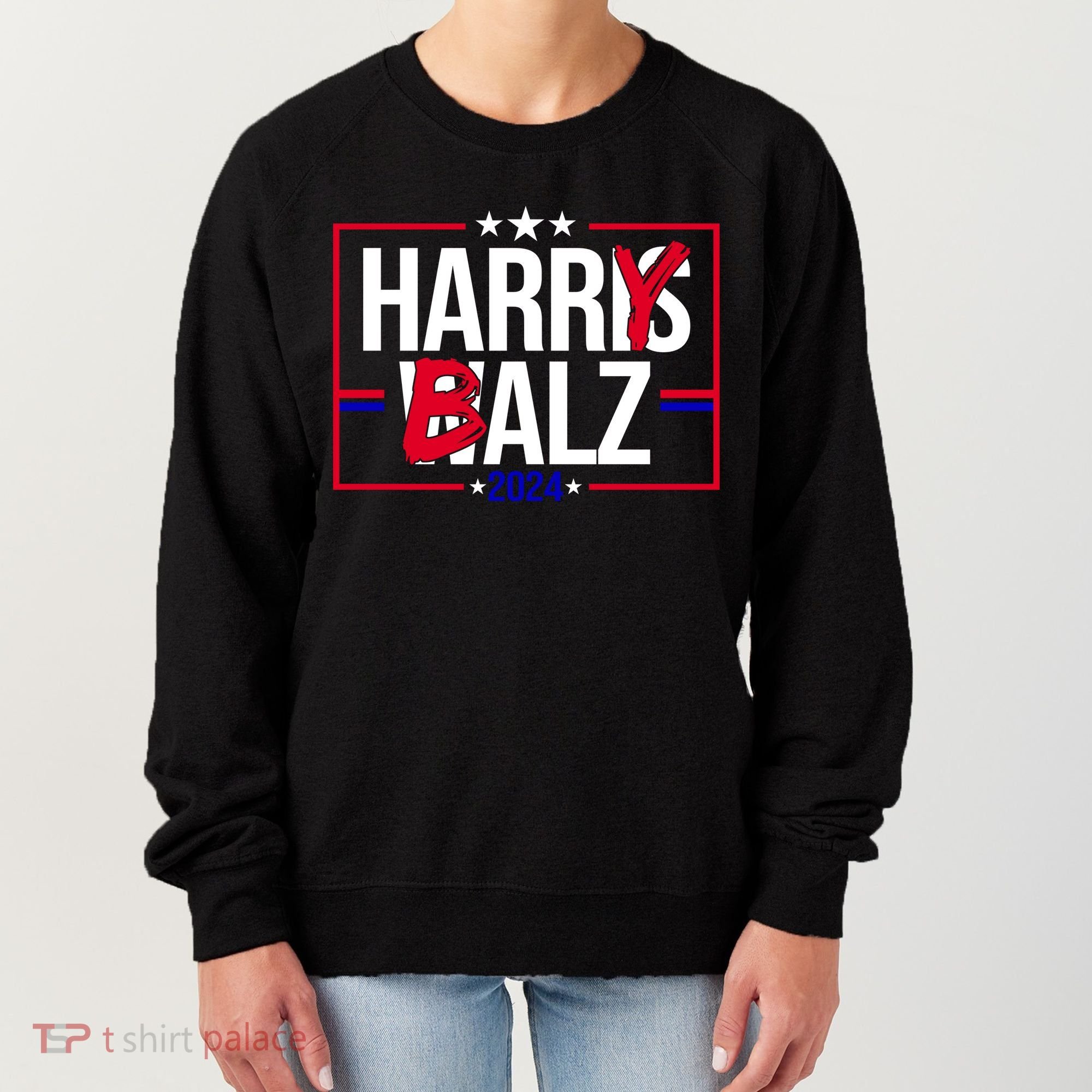 Funny Harris Walz 24 Harry Balz 2024 Political Meme Women's Sweatshirt
