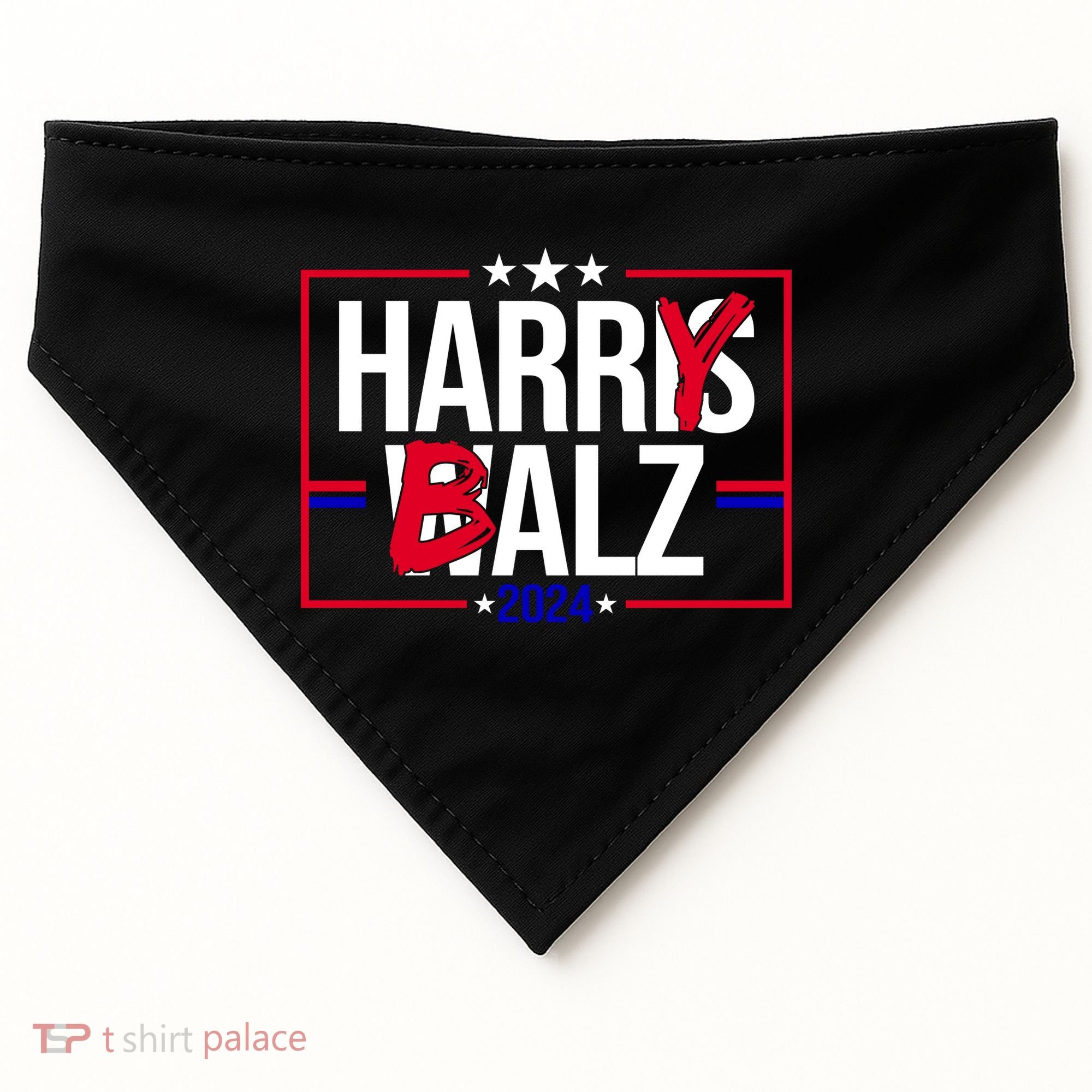 Funny Harris Walz 24 Harry Balz 2024 Political Meme USA-Made Doggie Bandana