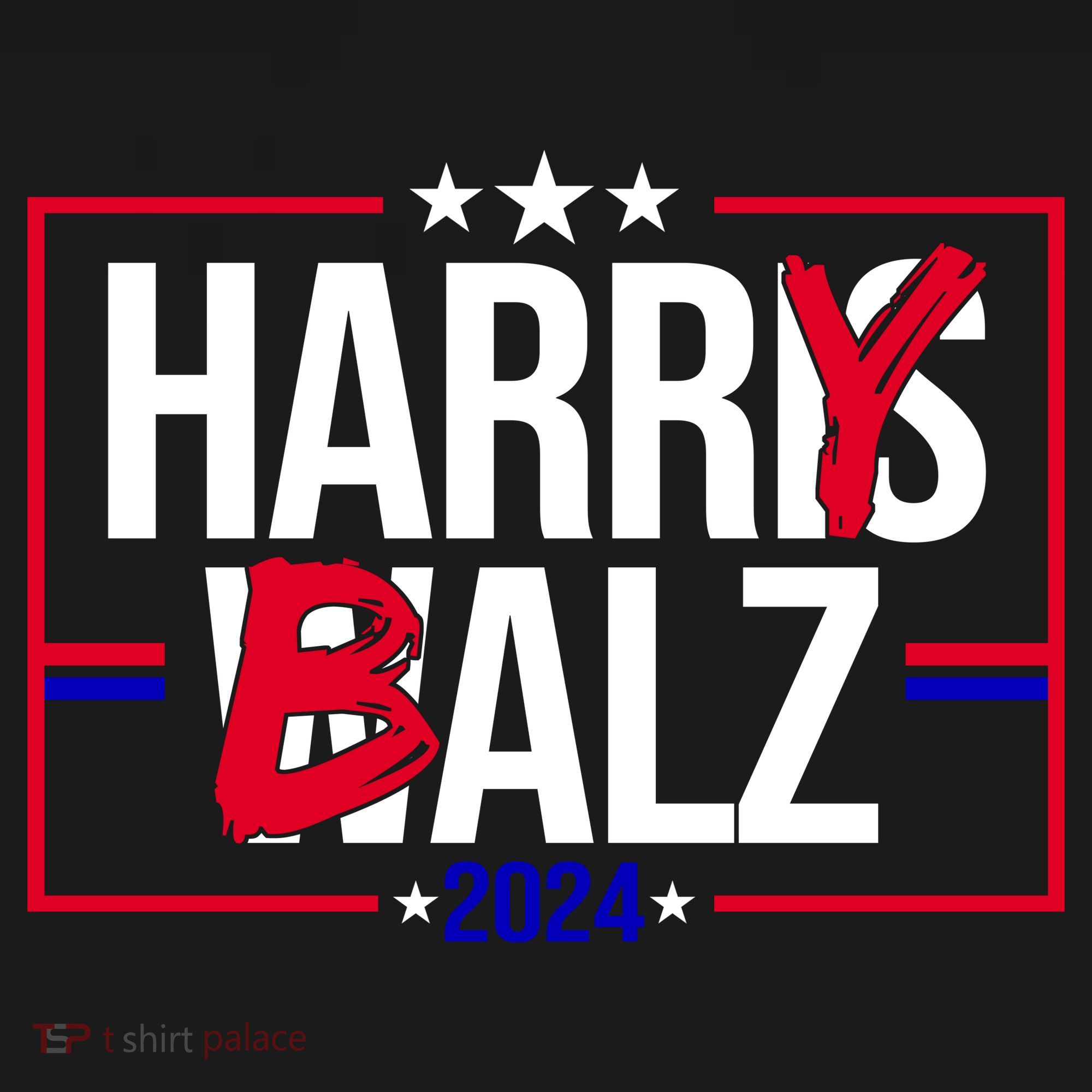 Funny Harris Walz 24 Harry Balz 2024 Political Meme T-Shirt