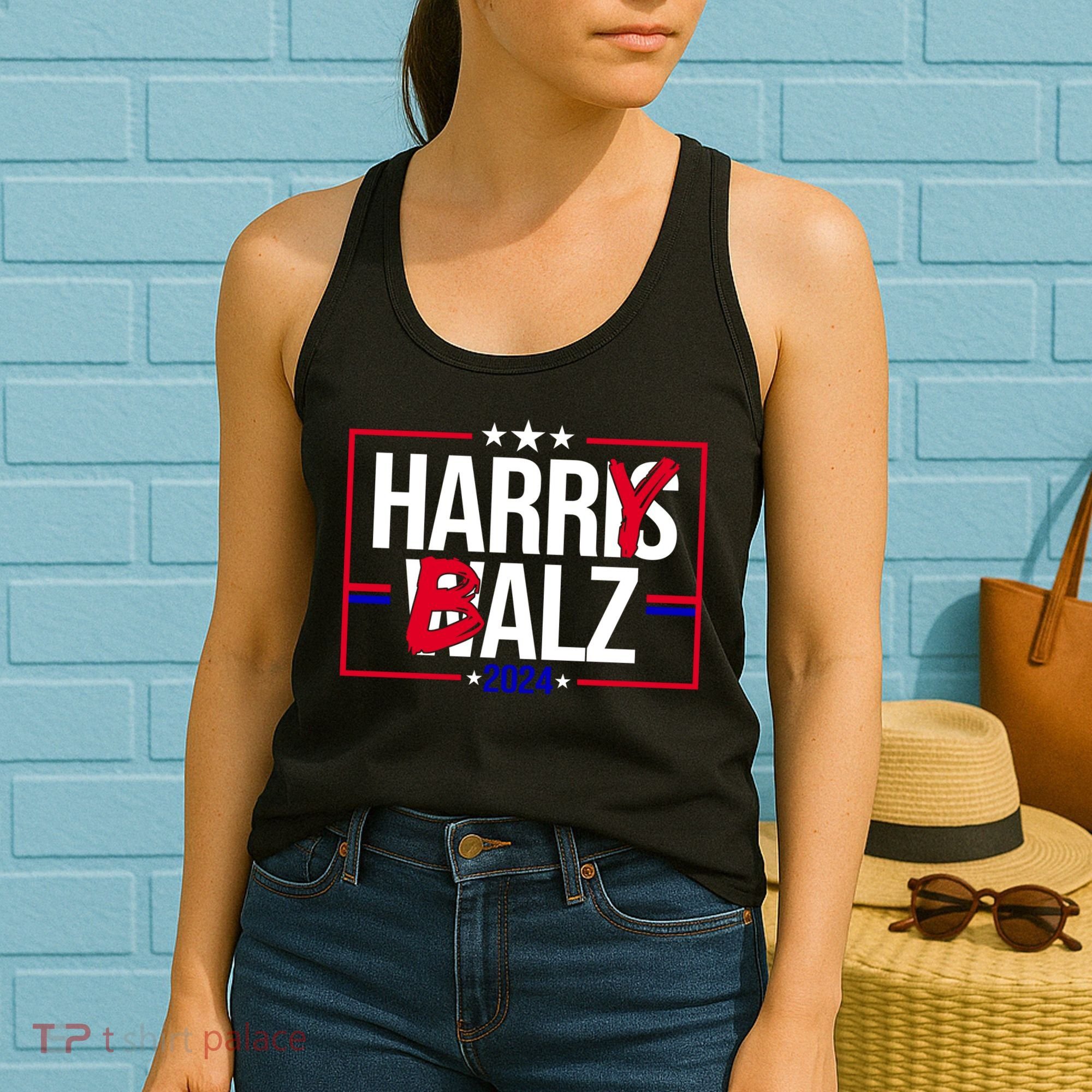 Funny Harris Walz 24 Harry Balz 2024 Political Meme Women's Tank Top