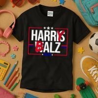 Funny Harris Walz 24 Harry Balz 2024 Political Meme Kids T-Shirt thumb 3