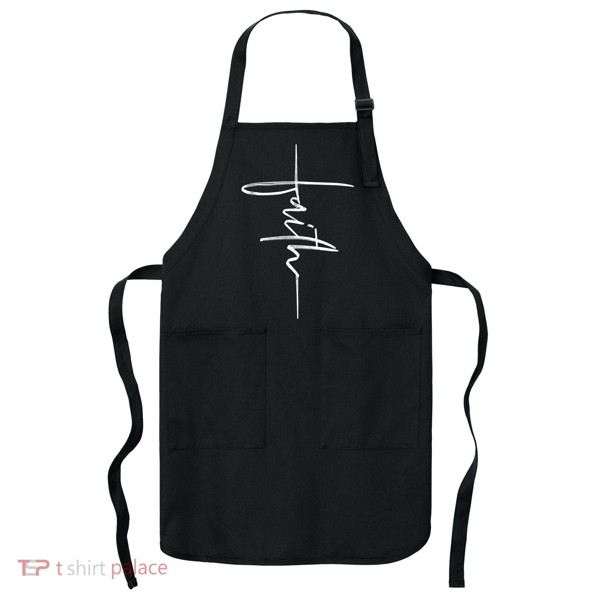 Faith Hand Written Calligraphy Christian Front And Back Print Apron