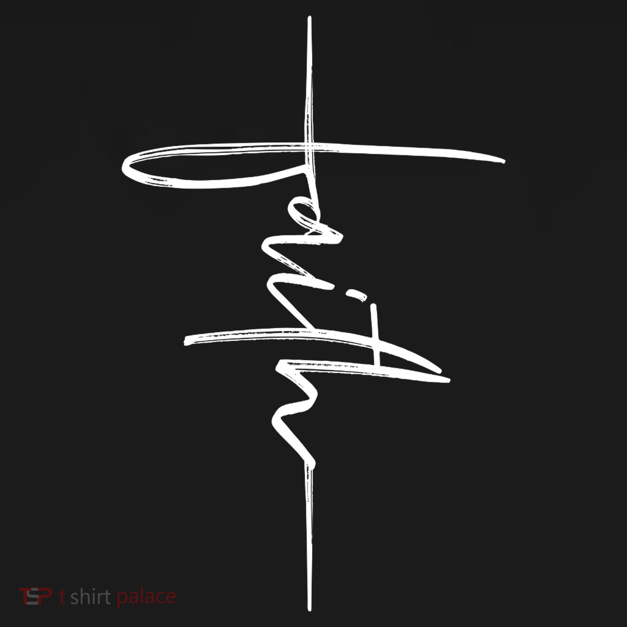 Faith Hand Written Calligraphy Christian Front And Back Print T-Shirt
