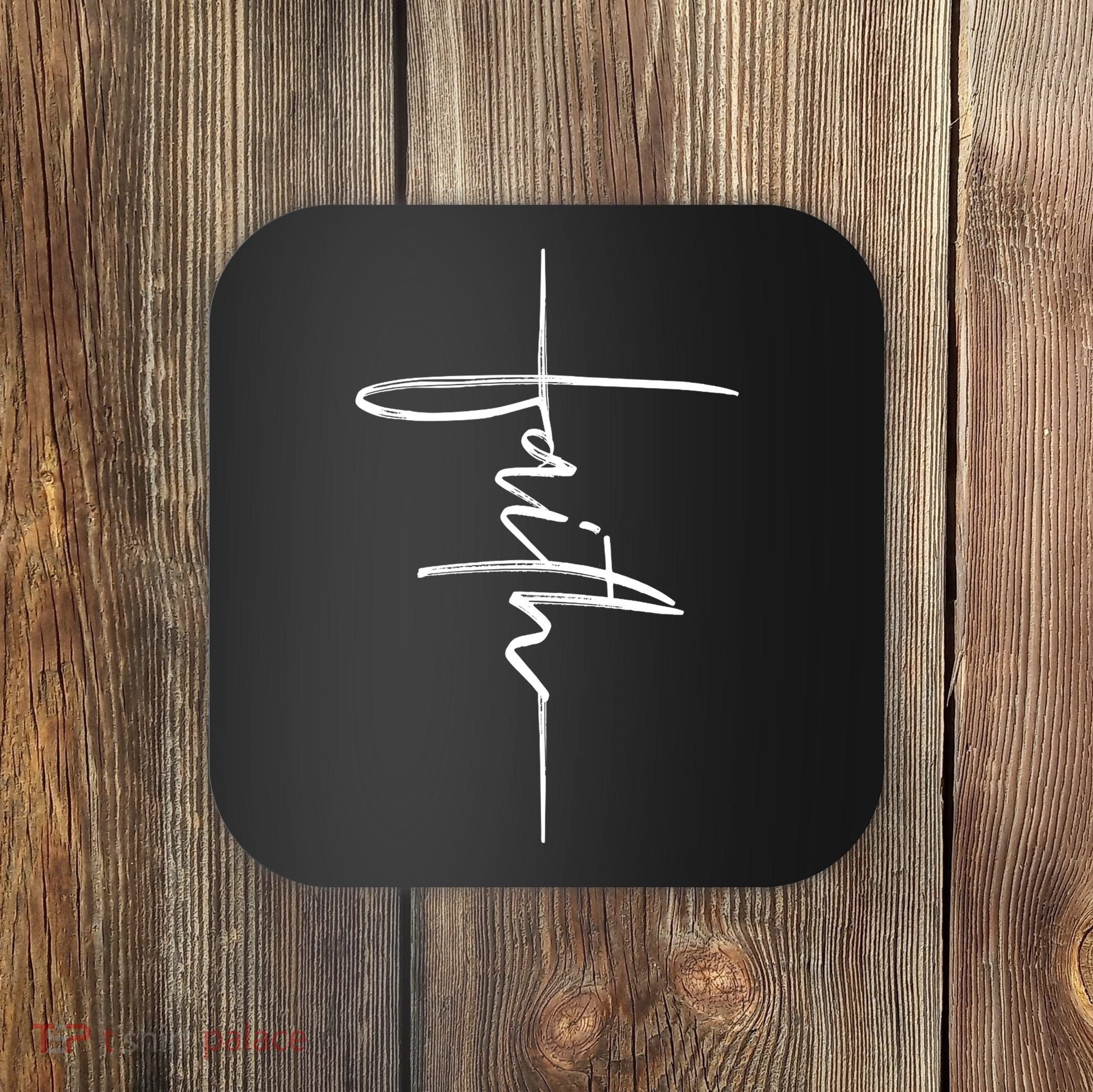 Faith Hand Written Calligraphy Christian Front And Back Print Coaster