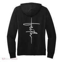 Faith Hand Written Calligraphy Christian Front And Back Print Women's Hoodie thumb 1