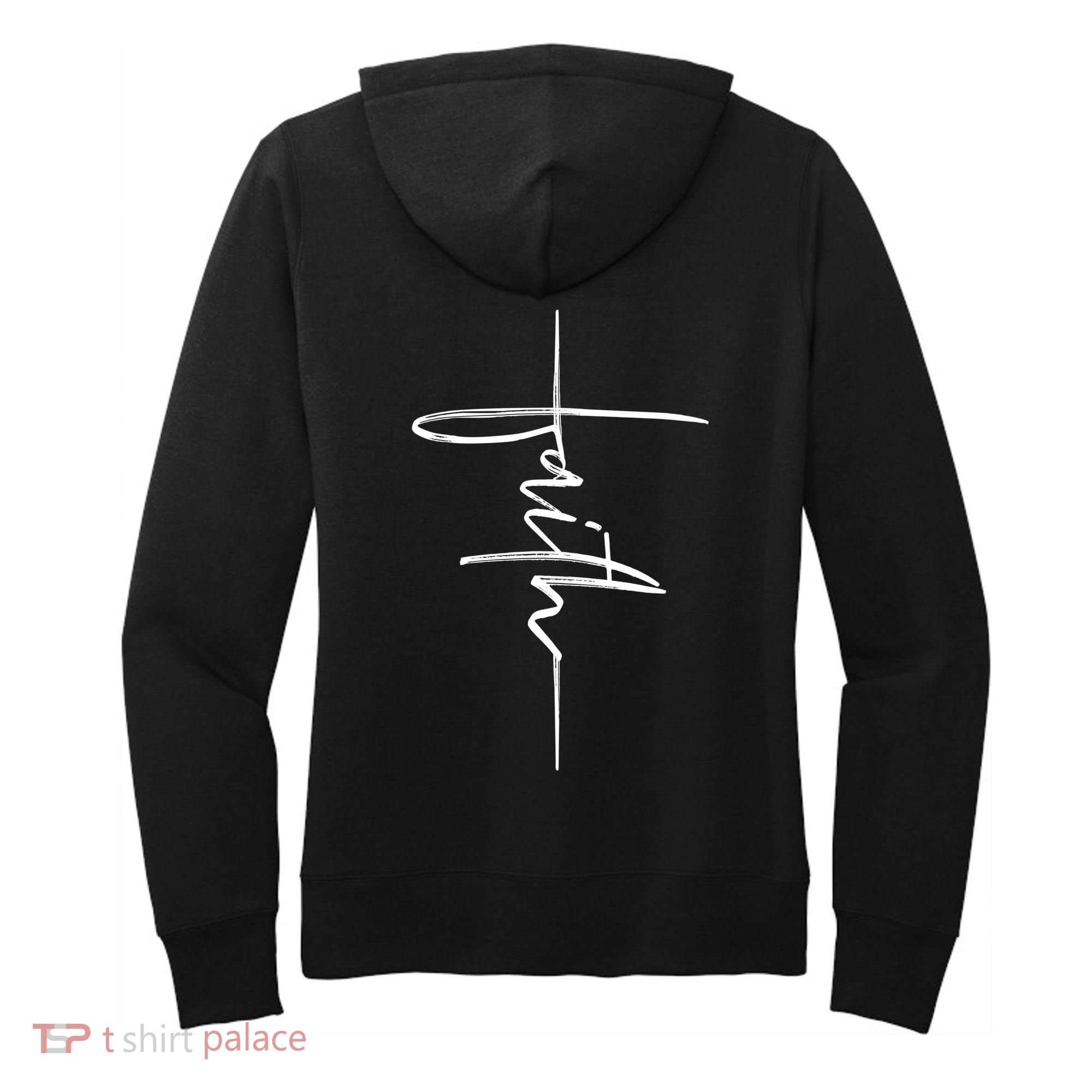Faith Hand Written Calligraphy Christian Front And Back Print Women's Hoodie