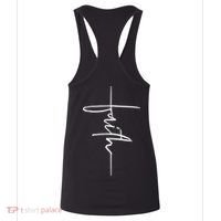 Faith Hand Written Calligraphy Christian Front And Back Print Women's Tank Top thumb 4