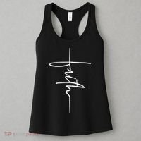 Faith Hand Written Calligraphy Christian Front And Back Print Women's Tank Top thumb 3