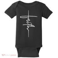 Faith Hand Written Calligraphy Christian Front And Back Print Baby Bodysuit thumb 0