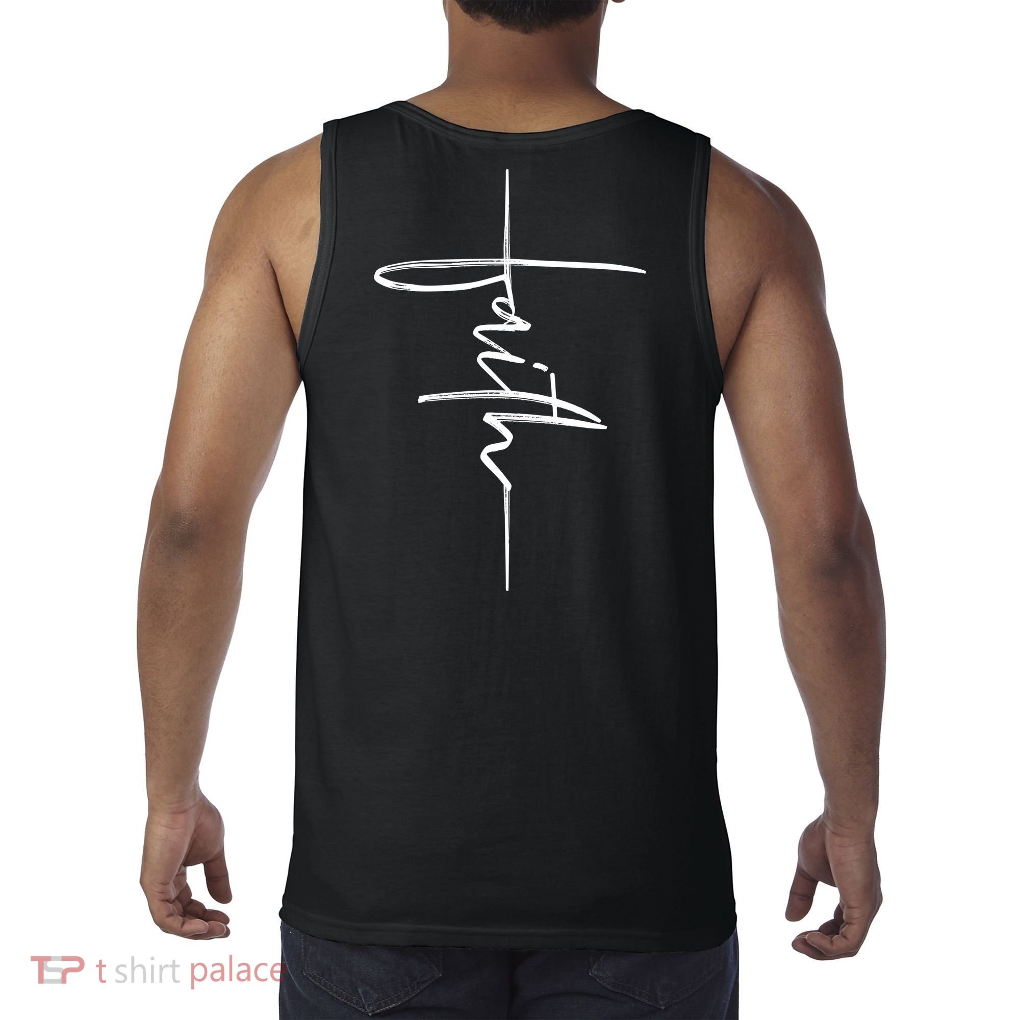 Faith Hand Written Calligraphy Christian Front And Back Print Tank Top