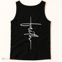 Faith Hand Written Calligraphy Christian Front And Back Print Tank Top thumb 5
