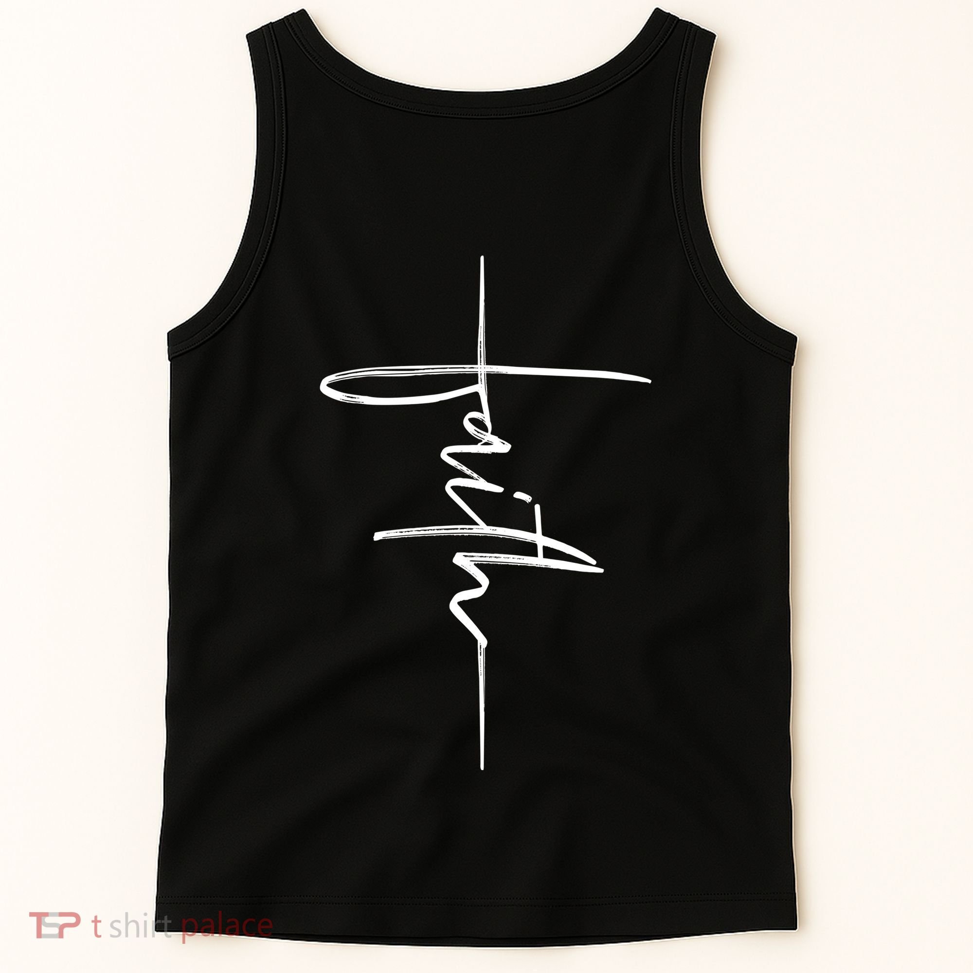 Faith Hand Written Calligraphy Christian Front And Back Print Tank Top