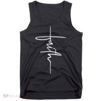Faith Hand Written Calligraphy Christian Front And Back Print Tank Top thumb 0