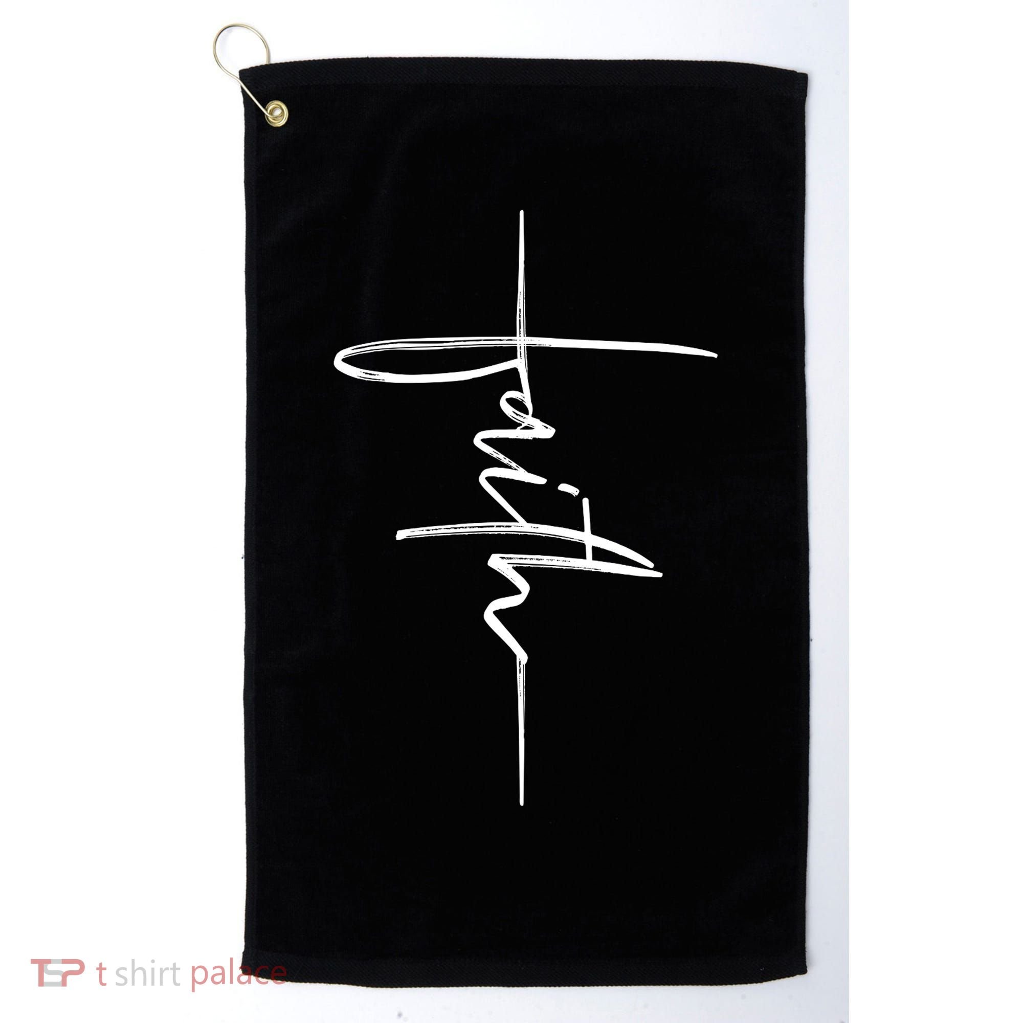 Faith Hand Written Calligraphy Christian Front And Back Print Golf Towel