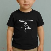 Faith Hand Written Calligraphy Christian Front And Back Print Toddler T-Shirt thumb 2