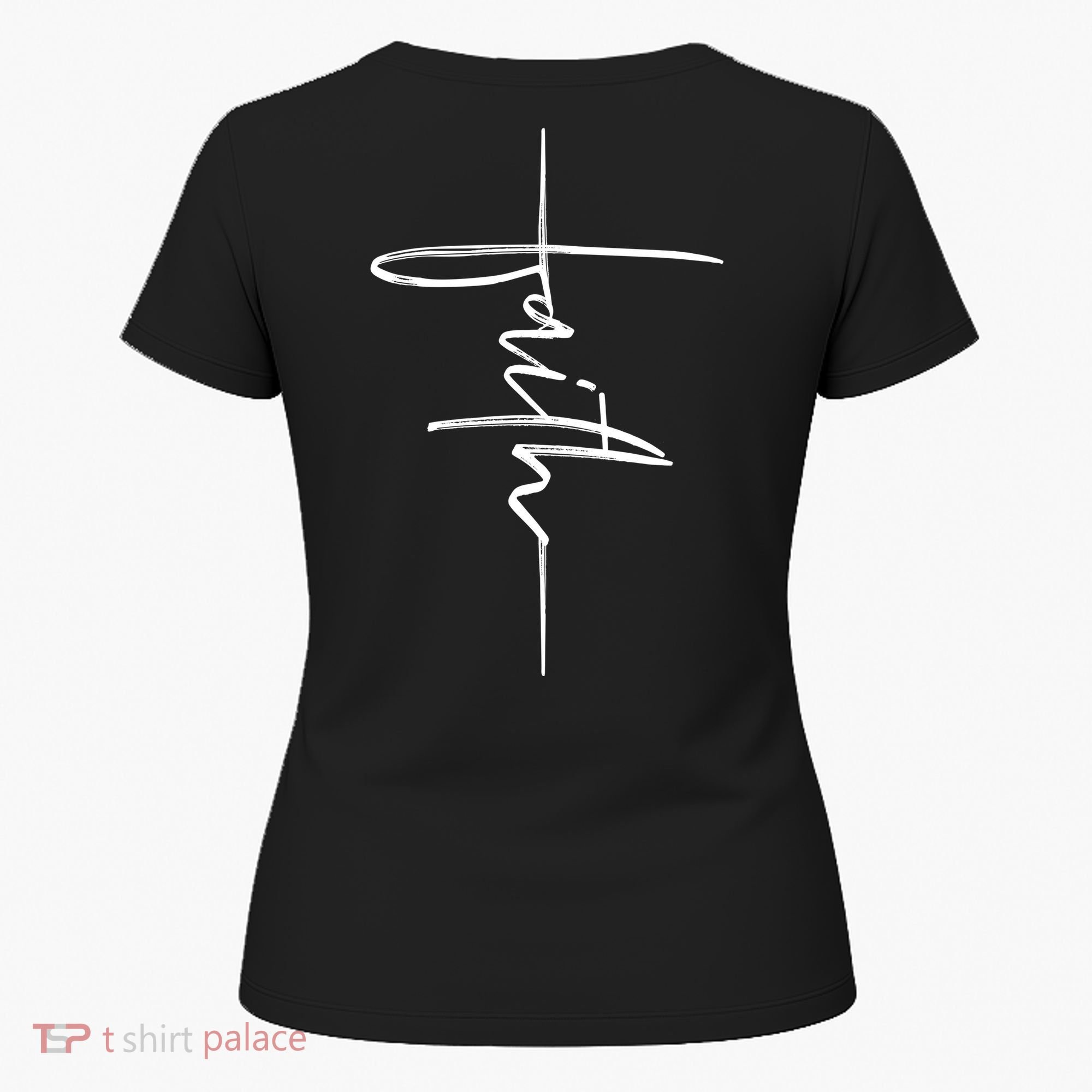 Faith Hand Written Calligraphy Christian Front And Back Print Women's T-Shirt