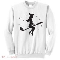 Funny Halloween Witch Golf Stick Women Golfer Golfing Vneck Sweatshirt thumb 0