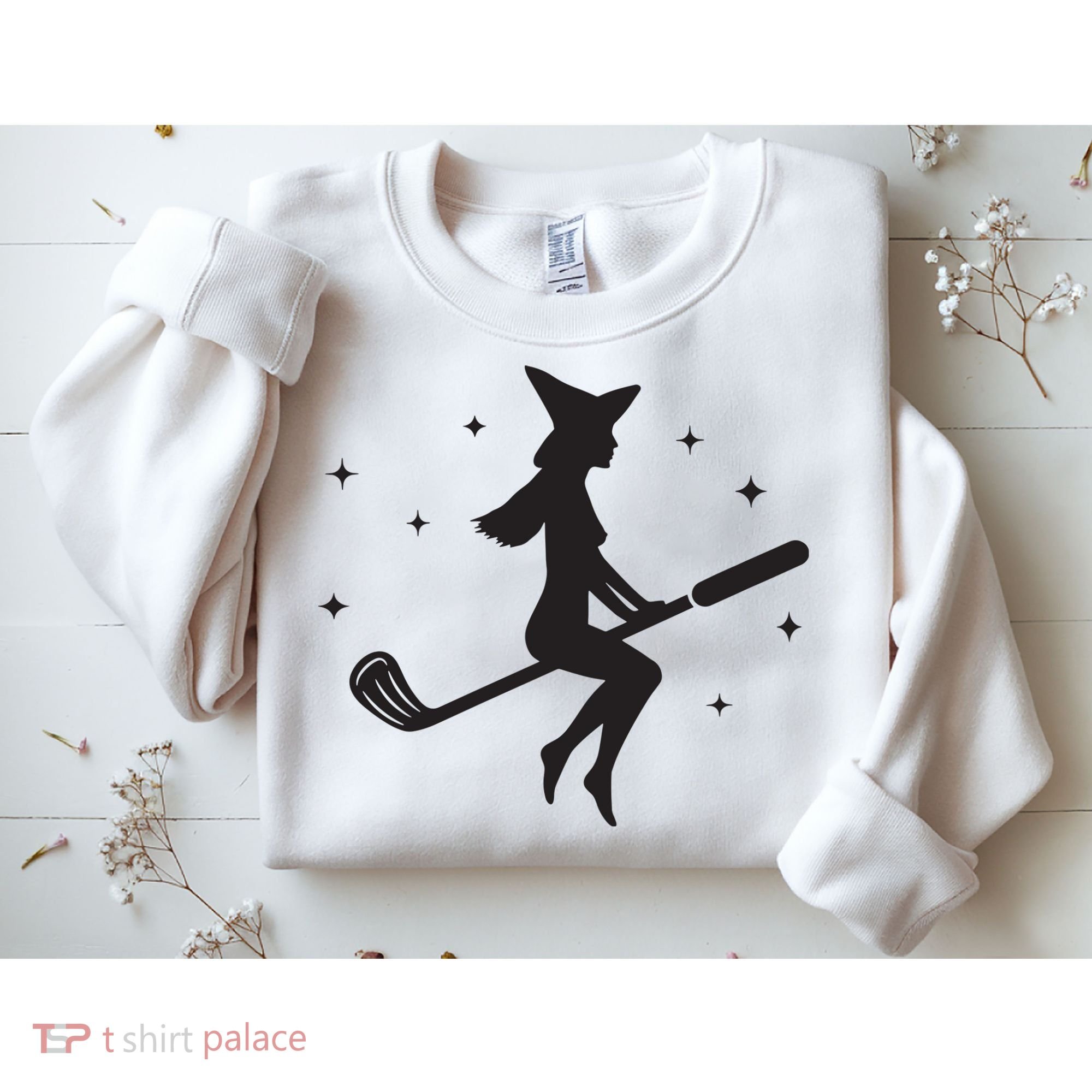 Funny Halloween Witch Golf Stick Women Golfer Golfing Vneck Sweatshirt