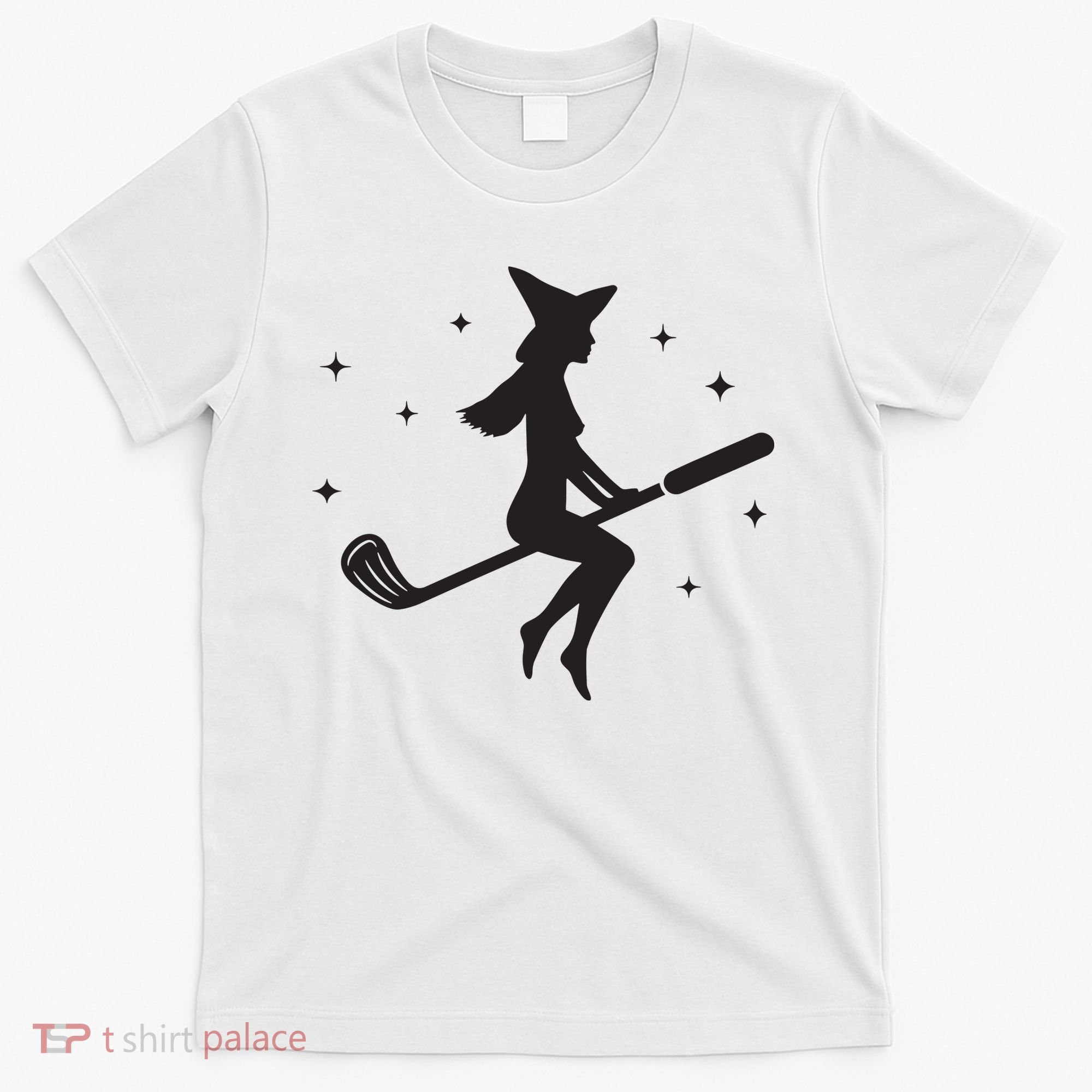 Funny Halloween Witch Golf Stick Women Golfer Golfing Vneck T-Shirt