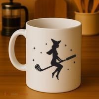 Funny Halloween Witch Golf Stick Women Golfer Golfing Vneck Coffee Mug thumb 4
