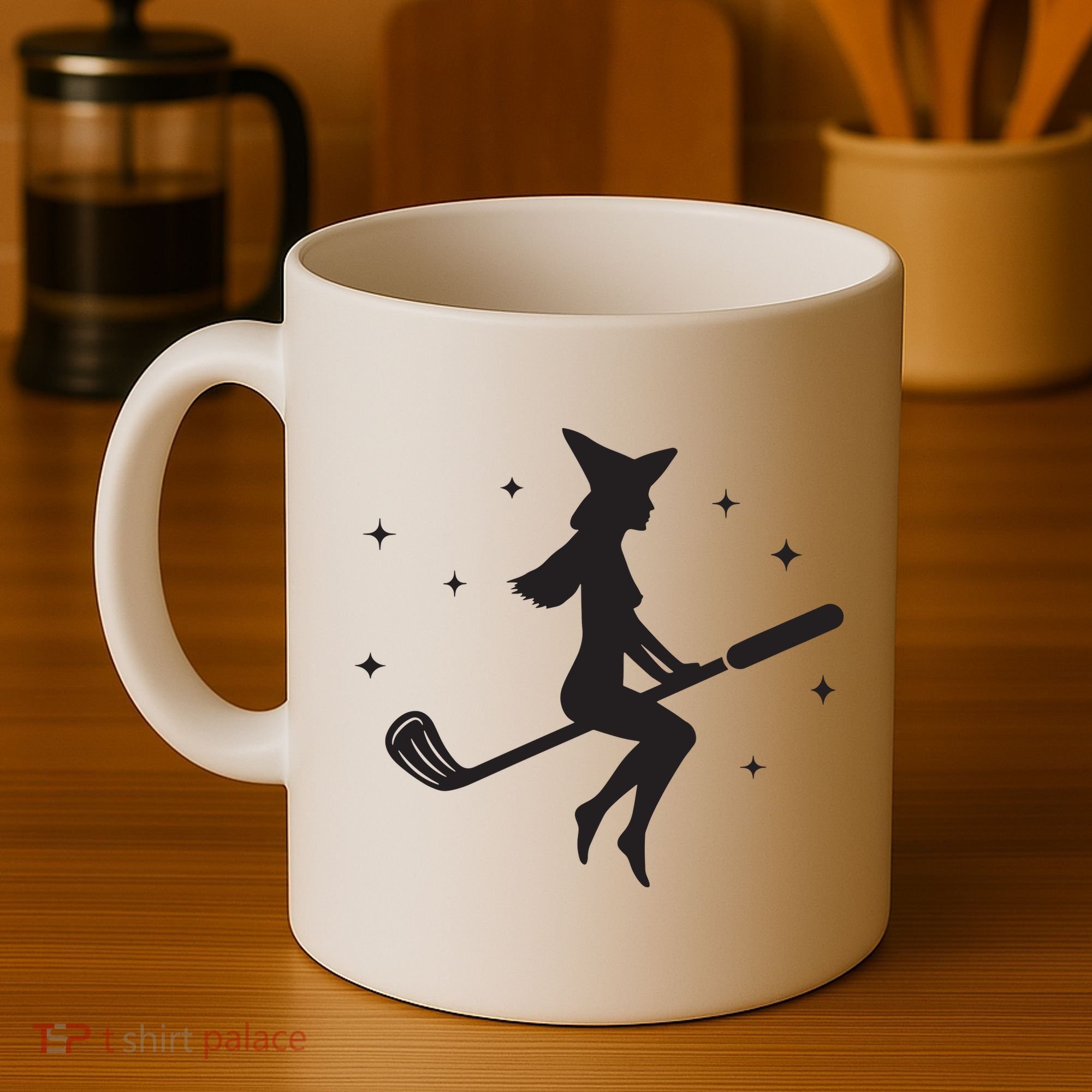 Funny Halloween Witch Golf Stick Women Golfer Golfing Vneck Coffee Mug