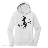 Funny Halloween Witch Golf Stick Women Golfer Golfing Vneck Women's Hoodie thumb 0