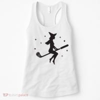 Funny Halloween Witch Golf Stick Women Golfer Golfing Vneck Women's Tank Top thumb 0
