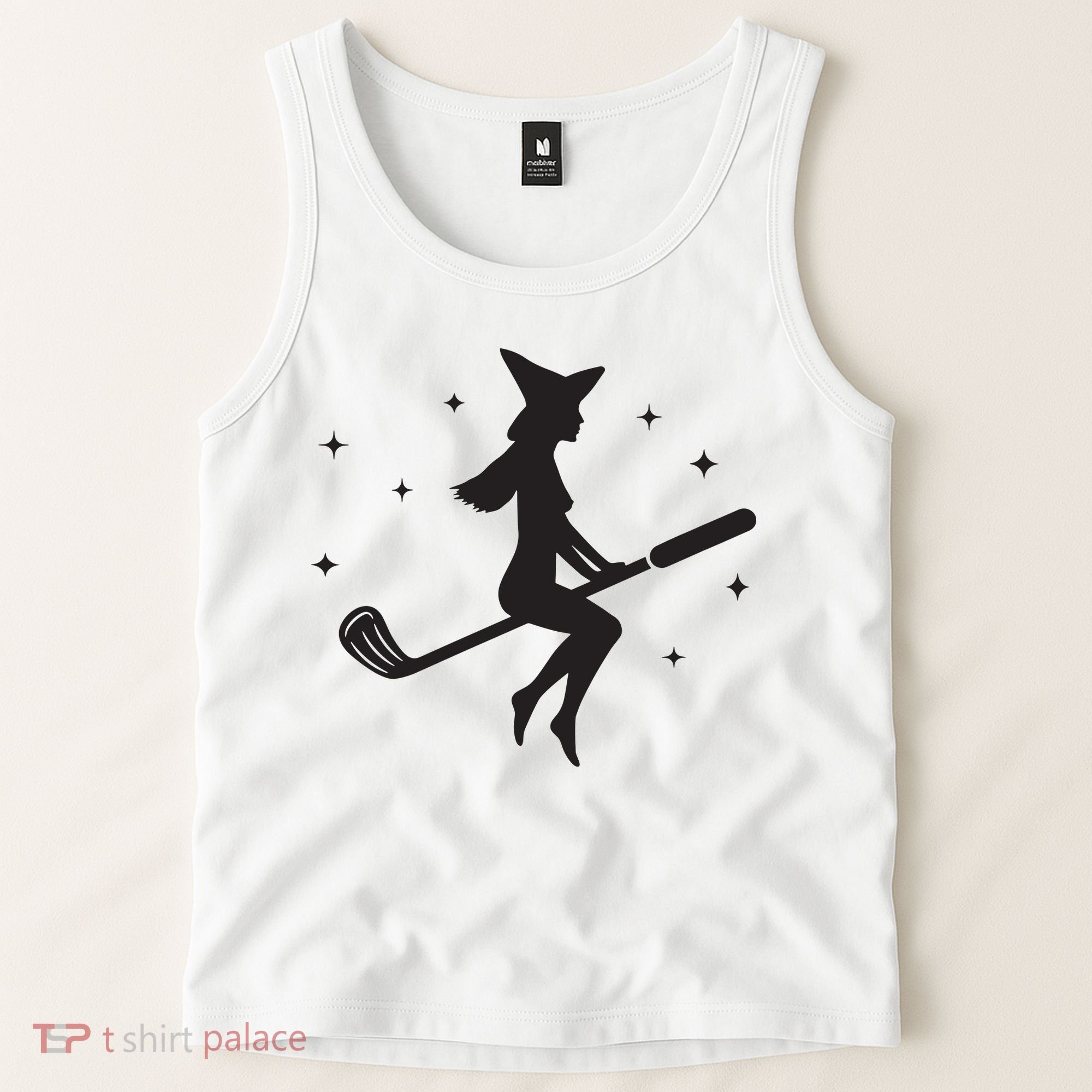 Funny Halloween Witch Golf Stick Women Golfer Golfing Vneck Tank Top