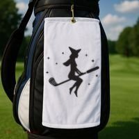 Funny Halloween Witch Golf Stick Women Golfer Golfing Vneck Golf Towel thumb 2