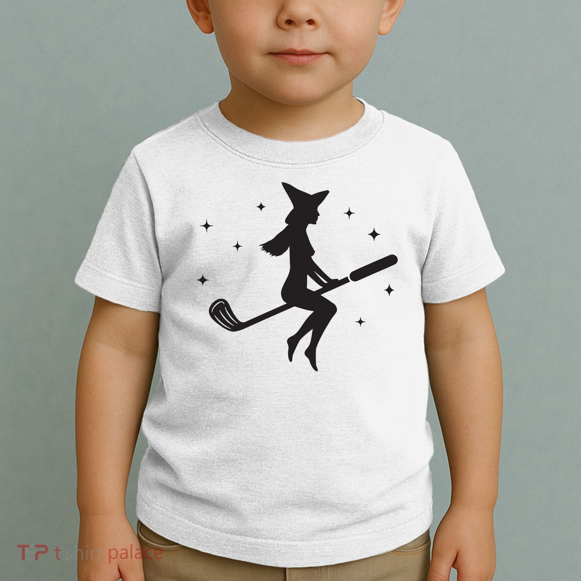 Funny Halloween Witch Golf Stick Women Golfer Golfing Vneck Toddler T-Shirt