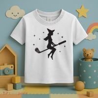 Funny Halloween Witch Golf Stick Women Golfer Golfing Vneck Toddler T-Shirt thumb 3