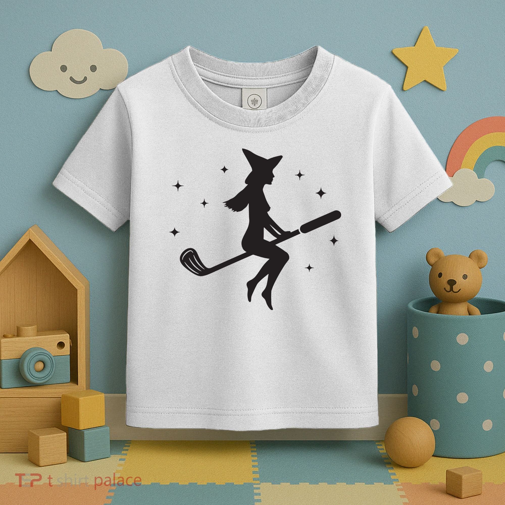 Funny Halloween Witch Golf Stick Women Golfer Golfing Vneck Toddler T-Shirt