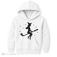 Funny Halloween Witch Golf Stick Women Golfer Golfing Vneck Kids Hoodie thumb 0