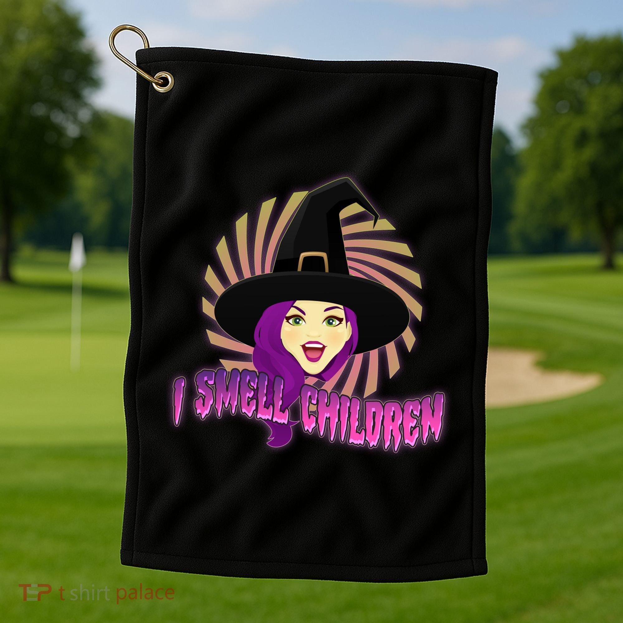 Funny Halloween Witch I Smell Children Golf Towel
