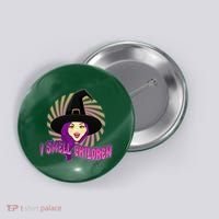 Funny Halloween Witch I Smell Children Button thumb 0