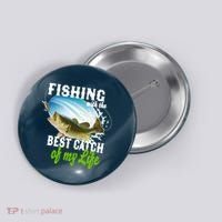 Fishing Husband Wife Marriage Button thumb 0