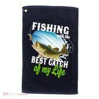 Fishing Husband Wife Marriage Golf Towel thumb 0