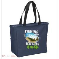 Fishing Husband Wife Marriage Tote Bag thumb 2